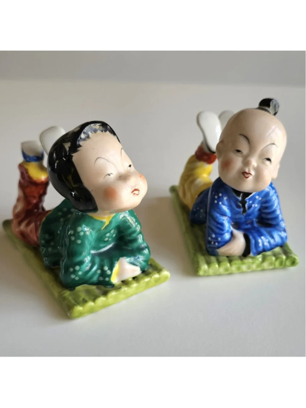 Vintage Rossetti Chicago Occupied Japan Boy & Girl Figurines Set Hand Painted